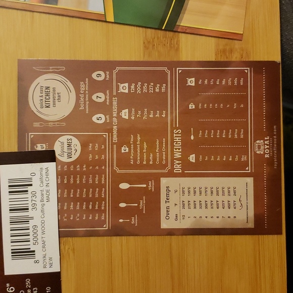 NEW ROYAL CRAFT WOOD Bamboo Cutting Board - Picture 4 of 5